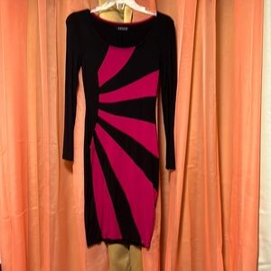 pink and black fitted dress VENUS